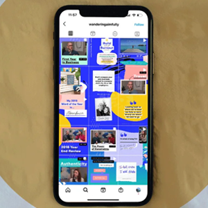 Dispositivo móvil con feed de instagram.