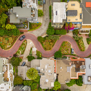 Vista aérea de zona con viviendas.